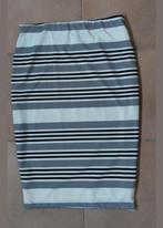 Elastische rok Jane Norman - Streep (M-L) Wit-grijs-zwart, Maat 38/40 (M), Wit, Jane Norman, Ophalen of Verzenden