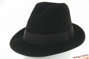 Vintage Gleufhoed Patterson Co. zwart vilt 54 = XS beschikbaar voor biedingen