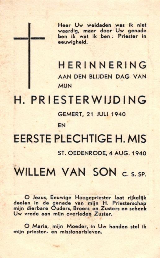 Son van Willem Gemert 1940 St. Oedenrode, Ophalen of Verzenden