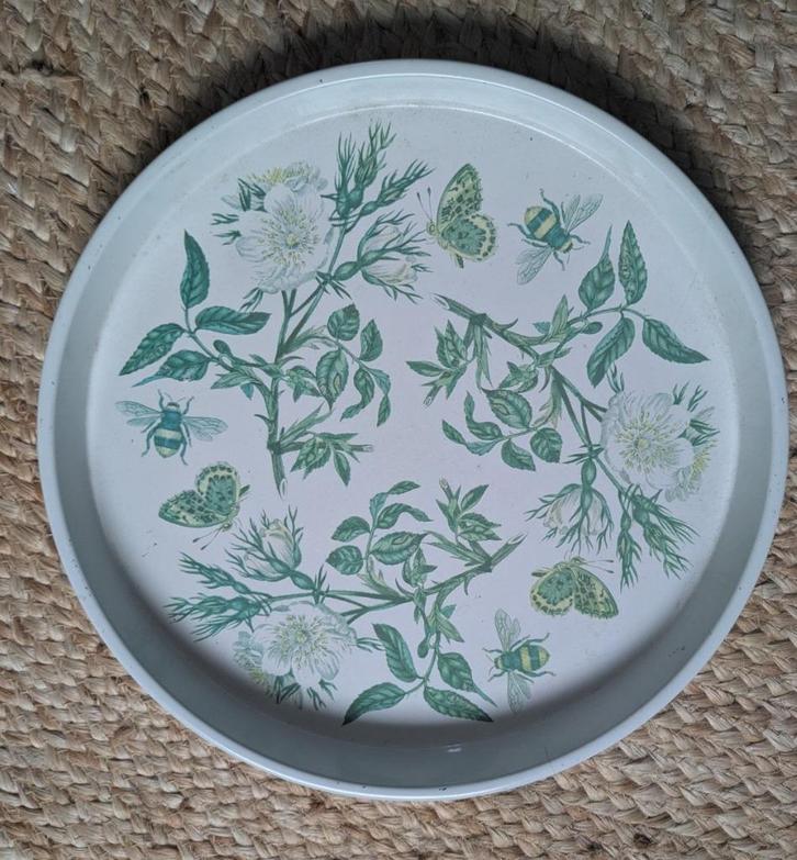 Vintage Portmeirion the Botanic Garden dienblad, Huis en Inrichting, Woonaccessoires | Dienbladen, Gebruikt, Metaal, Rond, Ophalen of Verzenden