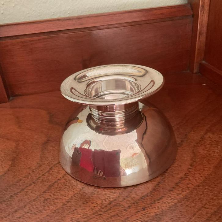 PRACHTIGE ART DECO GEHAMAMERD ZILVEREN DUITSE KANDELAAR, Antiek en Kunst, Antiek | Goud en Zilver, Zilver, Ophalen of Verzenden