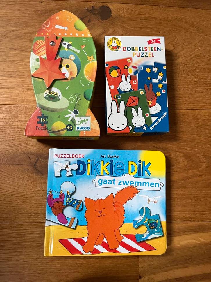 Peuter Puzzel Set: Djeco, Nijntje & Dikkie Dik, Boeken, Kinderboeken | Baby's en Peuters, Zo goed als nieuw, 2 tot 3 jaar, Uitklap-, Voel- of Ontdekboek