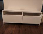 IKEA Besta TV Meubel - Wit met Glazen Plaat, Ophalen, Gebruikt, 100 tot 150 cm, Minder dan 100 cm