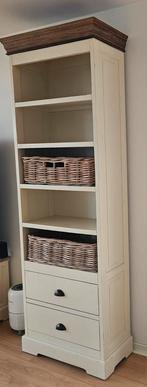 Landelijke Boekenkast Wit Eikenhout, Ophalen, Gebruikt, Eikenhout, 50 tot 100 cm