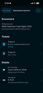 Walibi Fright Night ticket, Tickets en Kaartjes, Recreatie | Pretparken en Attractieparken, Eén persoon, Ticket of Toegangskaart