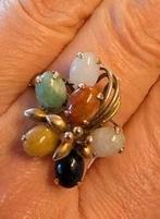 Te koop: jade cabochon gouden ring, Gebruikt, Ophalen of Verzenden, Kleiner dan 17, Dame