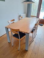 Design Arco Eettafel met 6 stoelen, Gebruikt, 100 tot 150 cm, Ophalen of Verzenden, Vijf personen of meer