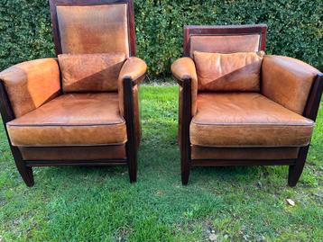 Set Art deco schapenleren fauteuils. beschikbaar voor biedingen