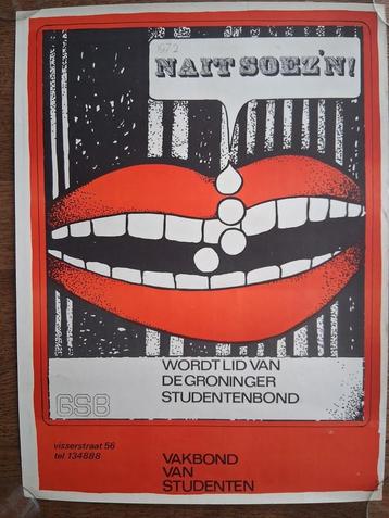 Poster Nait soez'n! Wordt lid van de Groninger Studentenbond beschikbaar voor biedingen