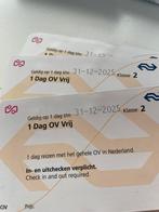 1 Dag OV vrij - Dagkaart, Tickets en Kaartjes, Trein, Bus en Vliegtuig, Eén persoon, Bus, Metro of Tram, Algemeen kaartje