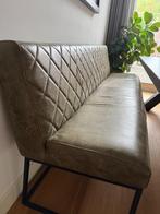 Eetkamerbank Pomezia, olijfgroen, Ophalen, Minder dan 75 cm, Leer, Zo goed als nieuw