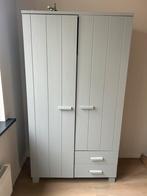WOOOD kledingkast 2-deurs grijs / betongrijs 202x111x55cm, 100 tot 150 cm, 200 cm of meer, Nieuw, Grenenhout