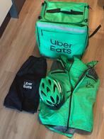 Uber Eats Set (Maat L) - Regenbroek, Jas, Helm en Box, Fietsen en Brommers, Ophalen, Heren, Zo goed als nieuw, L