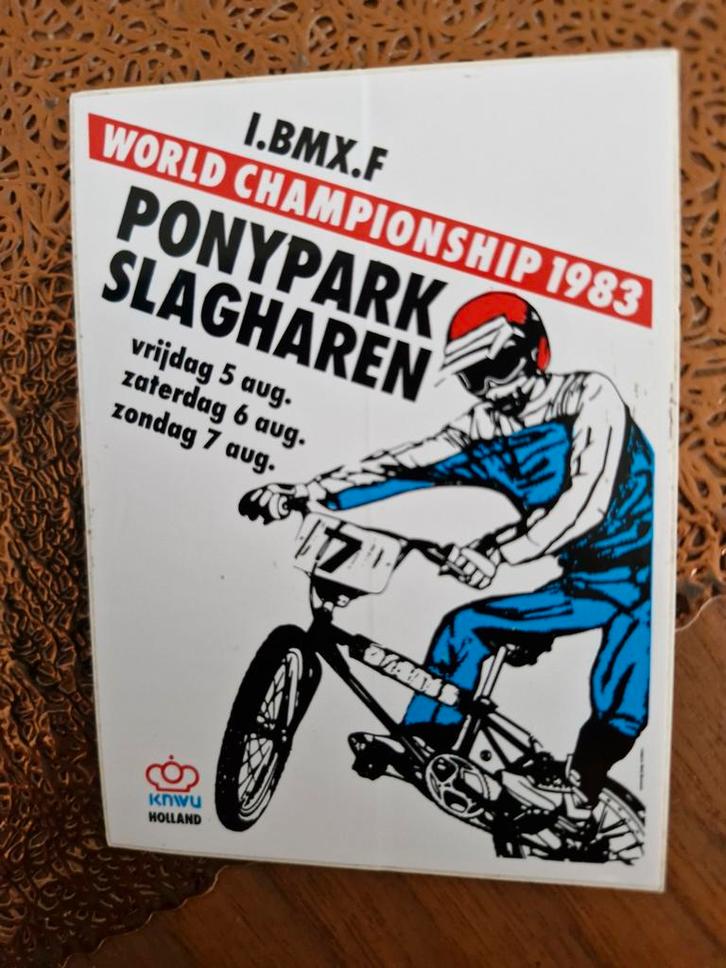 2476 BMX WK Slagharen 1983 Sticker, Verzamelen, Stickers, Gebruikt, Ophalen of Verzenden