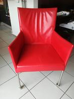 6 rode leren eetkamerstoelen Bert Plantagie, Huis en Inrichting, Stoelen, Ophalen, Gebruikt, Design merk Bert Plantagie, Leer