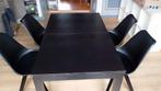Ikea uitschuifbare tafel met 4 stoelen, Huis en Inrichting, Complete eetkamers, Ophalen, Zo goed als nieuw, 4 tot 6 stoelen