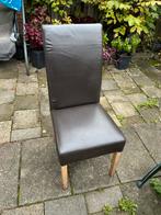 Bruine lederen stoel, Ophalen, Gebruikt, Bruin, Leer