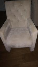 Elegante fauteuil met knopen, Ophalen of Verzenden, Zo goed als nieuw, Stof, 50 tot 75 cm