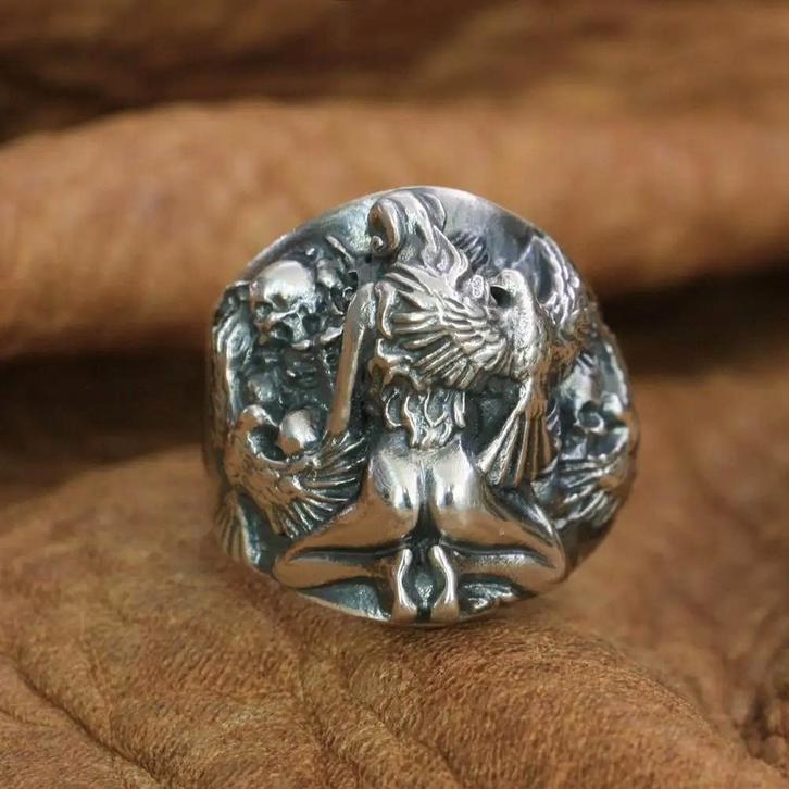Skull ring - Lust & Bone - 925 Zilver, Sieraden, Tassen en Uiterlijk, Ringen, Nieuw, Dame of Heer, Zilver, Zilver, Verzenden