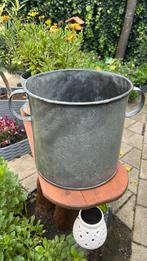 Vintage zinken emmer – waterdicht – h 30 cm, Ø 32 cm – 20 L, Minder dan 30 cm, Rond, Ophalen of Verzenden, Zo goed als nieuw