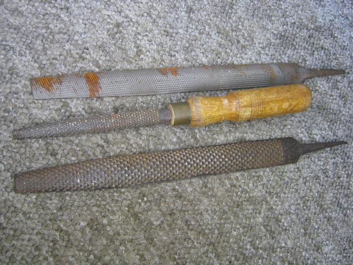 Hout Rasp, klein + lange houtrasp + vijl, Antiek en Kunst, Antiek | Gereedschap en Instrumenten, Verzenden