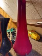 Mooie Makora vaas - Handgemaakt Pools glas, Ophalen, 75 cm of meer, Rood, Glas