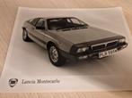 Jaren 70 originele Lancia Monte Carlo persfoto porto 2,75, Boeken, Ophalen of Verzenden, Zo goed als nieuw, Overige merken