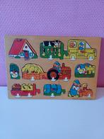 Vintage houten knopjespuzzel van Simplex toys (jaren '80), Gebruikt, 10 tot 50 stukjes, Ophalen of Verzenden, Van hout