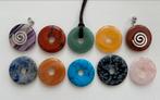 10 x edelsteen rond donut hanger, verschillende, + spiraal, Nieuw, Overige materialen, Ophalen of Verzenden, Overige voorstellingen