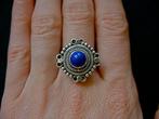 Zilveren 925 zilver ring mooi bewerkt lapis lazuli mt. 18.75, 18 tot 19, Nieuw, Met edelsteen, Dame