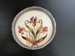 Art Deco ronde onderzetter met zilverkleurige rand, Ophalen of Verzenden