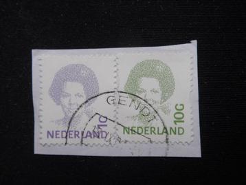 NVPH 1491+1582: Beatrix met stempel Gendt op briefstukje. beschikbaar voor biedingen