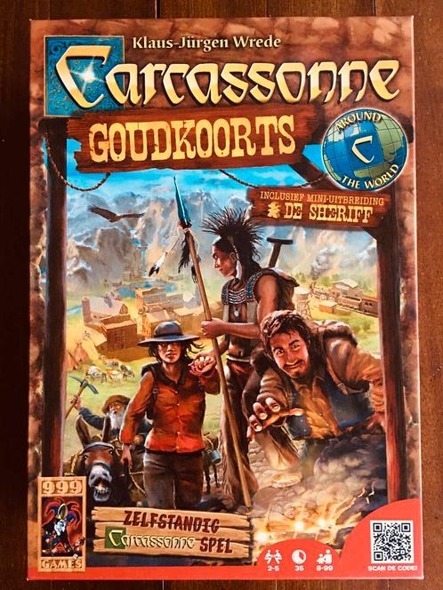 Carcassonne Goudkoorts en de Sheriff, Hobby en Vrije tijd, Gezelschapsspellen | Kaartspellen, Zo goed als nieuw, Ophalen of Verzenden