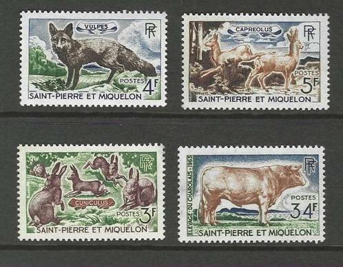 St pierre et Miquelon 408-411 dieren hert konijn os vos 1964, Postzegels en Munten, Postzegels | Thematische zegels, Postfris