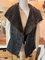 Zwart-bruin bodywarmer Marc Cain, teddy nepbont, 36/S/nr.2., Marc Cain, Bruin, Verzenden, Zo goed als nieuw