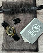 Zwart IKKI horloge, Sieraden, Tassen en Uiterlijk, Horloges | Dames, Staal, Staal, Polshorloge, Zo goed als nieuw
