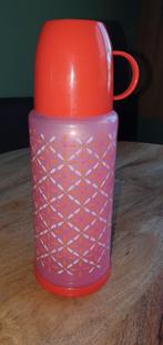 Retro, vintage vrolijk gekleurde thermoskan roze, oranje, Overige materialen, Gebruikt, Overige typen, Ophalen of Verzenden