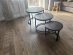 Salontafels zwart, set van 3, Huis en Inrichting, Tafels | Salontafels, Ophalen, Gebruikt, 50 tot 100 cm, Rond