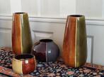 Leuke set van vier aardewerk potten/vazen, Tuin en Terras, Bloempotten, Binnen, Rond, Zo goed als nieuw, Minder dan 25 cm
