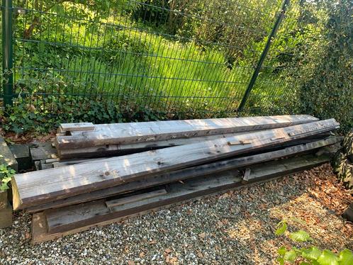 Houten balken   Vloer - dak, Doe-het-zelf en Verbouw, Hout en Planken, Gebruikt, Balk, Vuren, 300 cm of meer, 50 mm of meer, Ophalen