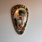 Vintage keramiek mozaïek free form spiegel, Huis en Inrichting, Woonaccessoires | Spiegels, Minder dan 100 cm, Minder dan 50 cm