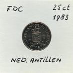 1983 NEDERLANDSE ANTILLEN 25 CENT *FDC*, Ophalen of Verzenden, Koningin Beatrix, 25 cent, Losse munt