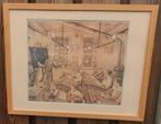 Anton Pieck - Schooltafereel - Grafiek in Lijst, Verzenden