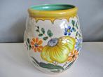 Vaas decor Angelo Gouda ca 1920 met groene binnenkant, Antiek en Kunst, Antiek | Keramiek en Aardewerk, Ophalen of Verzenden