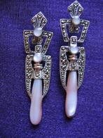 Mooie Zilveren Art Deco Oorstekers - Rose Paarlmoer en Marke, Sieraden, Tassen en Uiterlijk, Antieke sieraden, Verzenden, Zilver