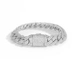 CUBAN LINK 18k vergulde witgoud armband 23cm, Ophalen of Verzenden, Nieuw, Goud