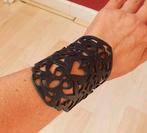 Sierlijke zwarte siliconen armband, Ophalen of Verzenden, Nieuw, Elastiek