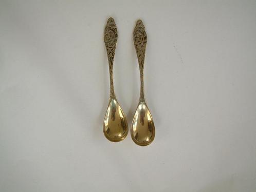 2 oude lepeltjes gemerkt 90, Antiek en Kunst, Antiek | Bestek, Ophalen of Verzenden