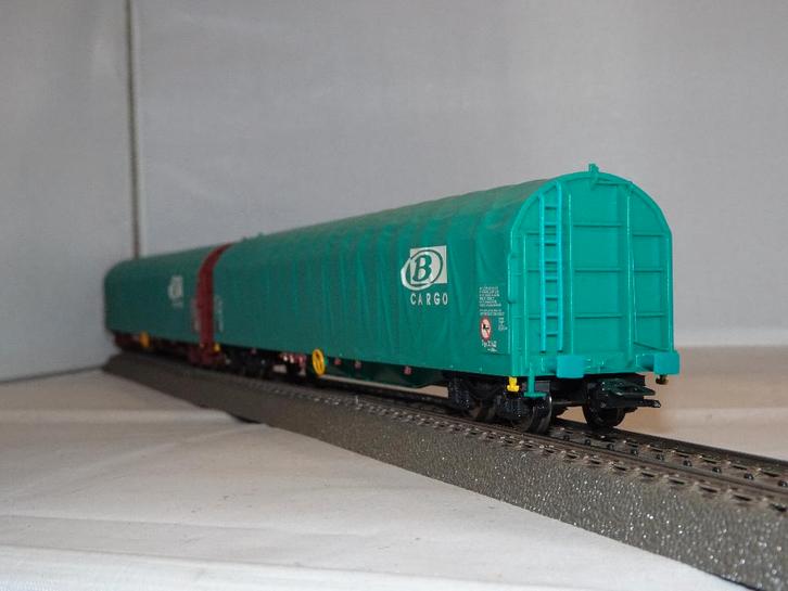 Marklin B-cargo schuifhuifwagonset 47007 NMBS nieuw  (#768), Hobby en Vrije tijd, Modeltreinen | H0, Nieuw, Wagon, Wisselstroom