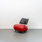 1x Leolux Pallone Fauteuil Rood/Donkerbruin - Chroom, Huis en Inrichting, Niet ingevuld, Niet ingevuld, 75 tot 100 cm, Ophalen of Verzenden